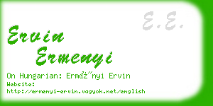 ervin ermenyi business card